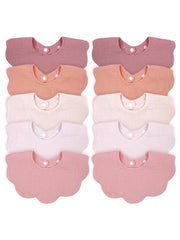 Dosmine baby bibs 10-pack pink packaging, gift-ready for babies.