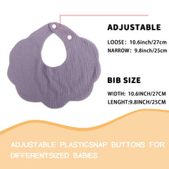 DOSMINE bibs adjustable fit - two-button closure grows with baby.