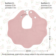 DOSMINE muslin baby bib red closeup reveals skin-friendly, highly absorbent fabric for teething drool