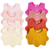 DOSMINE Muslin Baby Bibs rose design closeup shows stylish drool protection for daily wear