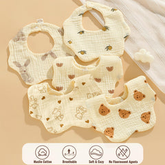 DOSMINE Muslin Baby Bibs compact travel pack ready for on-the-go