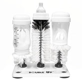 Double Up Bottle Brush dual-wash setup simplifies cleaning two bottles at once