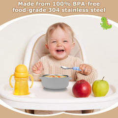 Dovesail suction base keeps bowl steady during toddler meals