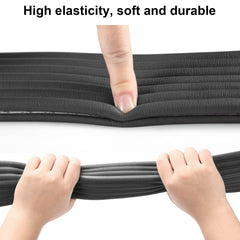 Dovesail edge protector mounted on glass table cushions accidental bumps