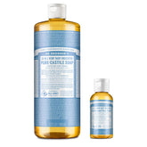 Dr. Bronner's Baby Unscented 32oz bottle for gentle, all-purpose cleansing.