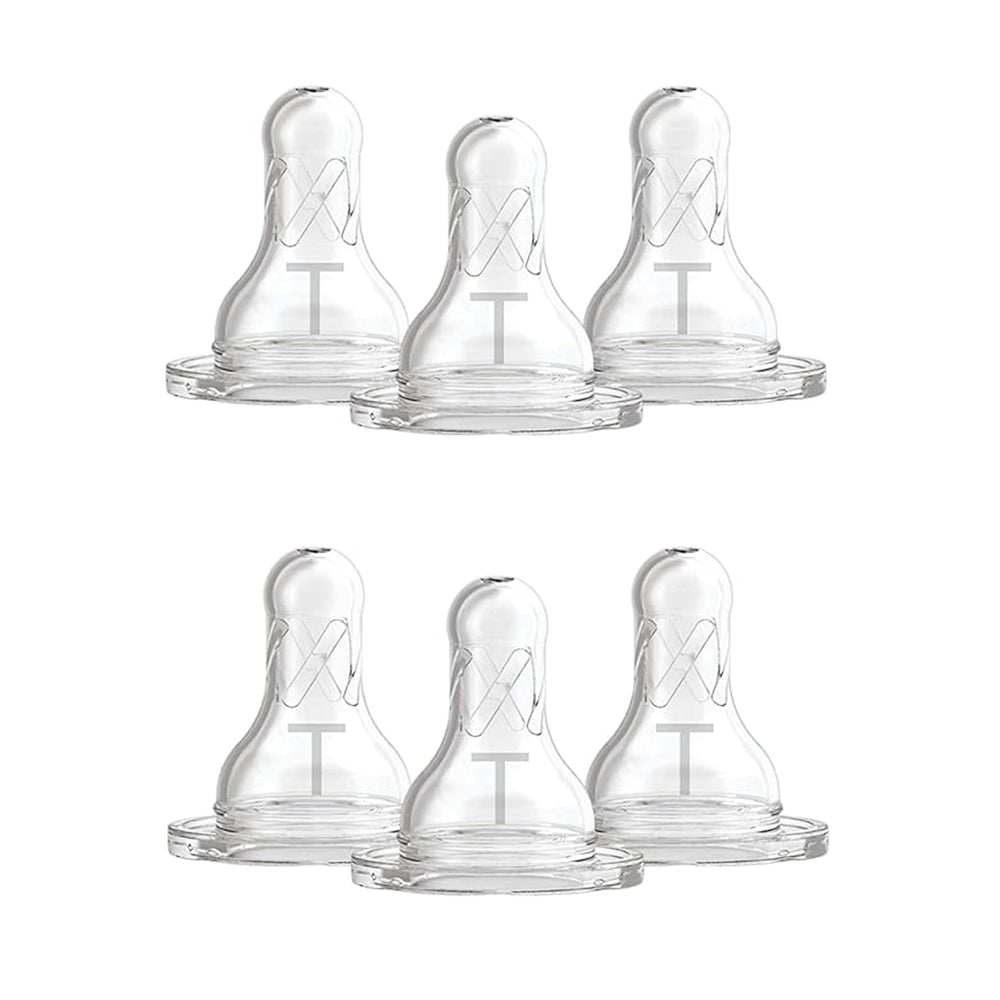 Dr. Brown's Level T narrow nipple new born flow supports slower feeding pace.