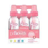 Dr. Brown's Natural Flow pink 8oz bottle with anti-colic design for calmer feeding sessions.