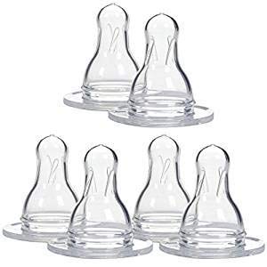 Dr. Brown's Natural Flow Preemie Nipples 6-pack showcase ultra-soft silicone for slower feeding pace.