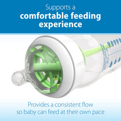 Dr. Brown’s Y-Cut nipple flow-rate close-up demonstrates a steady feeding pace