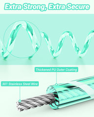 Dr.meter thickened steel cord with PU coating for durable recoil.