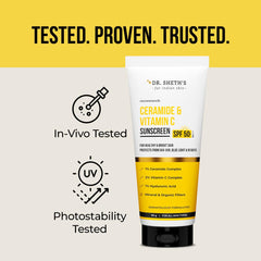 Dr. Sheth's sunscreen box and bottle for all skin types