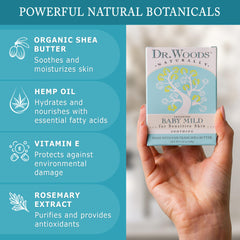 Dr. Woods Unscented Baby Mild Bar Soap with organic shea butter for soft moisture