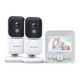 Dr.Care NeoView monitor front view with dual-camera setup for secure baby monitoring.