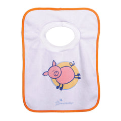 Dreambaby terry bib in teething-friendly design keeps outfit dry during drool and snacks.