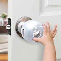 Dreambaby EZY-Fit two-piece assembly snaps over standard knobs for quick setup