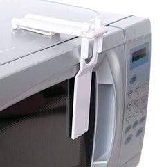 Dreambaby microwave appliance door latch in white helps keep curious kids safe and access controlled.