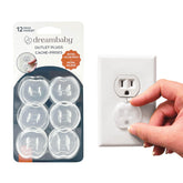 Dreambaby outlet plug covers in use provide discreet childproofing for a safer outlet at home.