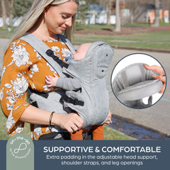 Dreambaby Oxford Carrier padded shoulder straps for comfortable all-day wear