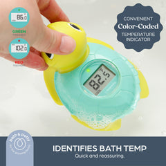 Dreambaby room-temperature turtle thermometer helps parents maintain a comfortable nursery environment.