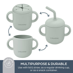 Dreambaby Seafoam open-training-cup supports independent sipping