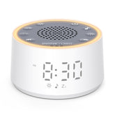 Dreamegg sound machine with nursery lamp front view for soothing newborn sleep ambience.