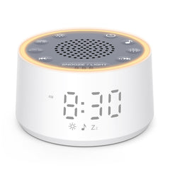 Dreamegg sound machine with nursery lamp front view for soothing newborn sleep ambience.