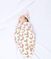 DREAMHALO sun design swaddle blanket set provides cozy sleep-ready softness.