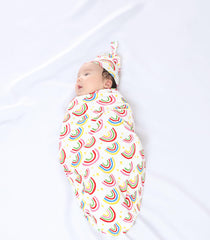 DREAMHALO sun design swaddle blanket set provides cozy sleep-ready softness.