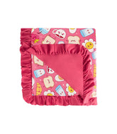 DreamHalo premium baby blanket pink folded, showcasing buttery soft bamboo fabric for cozy snuggles.