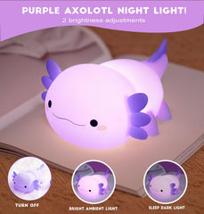 DREAMING MY DREAM axolotl night light offers adjustable brightness for gentle illumination.