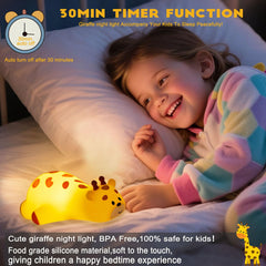 DREAMING MY DREAM giraffe night light shows three brightness levels for customizable kid-friendly lighting