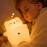 DREAMING MY DREAM snoring bear night light closeup with gentle warm glow for bedtime comfort.