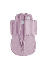 Dreamland Baby bamboo viscose swaddle mauve fabric detail highlights softness
