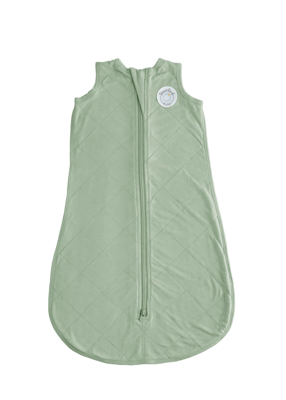 Dreamland Baby Sleep Sack bamboo viscose sage closeup shows ultra-soft material for sensitive skin