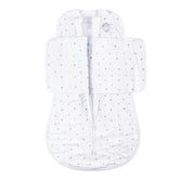 Dreamland Baby Viscose Swaddle Blanket in white stars offers silky softness and gentle secure wrap.