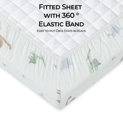 Dreamology standard-fit crib sheet securely covers a 28x52 mattress.