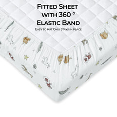 Dreamology muslin crib sheets with elastic corners provide a secure, slip-resistant fit.