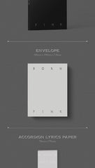 DREAMUS Blackpink Born Pink gray accordion lyrics paper—flip-through lyrics for sing-alongs.