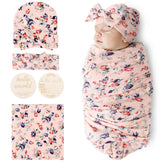 DRESHOW BQUBO baby blanket floral pattern for cozy, breathable swaddling for newborns.
