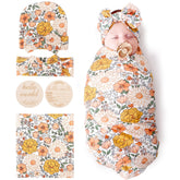BQUBO baby floral blanket swaddle for cozy newborn snuggles.