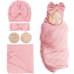 DRESHOW BQUBO baby swaddle pink set packaging, ideal baby shower gift.