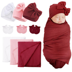 DRESHOW BQUBO newborn blanket close-up shows soft cotton fabric for gentle swaddling.