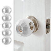 Driddle door knob safety cover pack in white helps keep kids from opening doors.