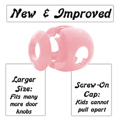 Driddle door knob safety cover pink pack larger size fits most spherical doorknobs, versatile.