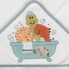 Drippy Dinos washcloths set provides soft cotton textures for gentle cleansing.