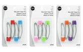 Dritz diaper pins with curved safety caps for gentle cloth diaper fastening.