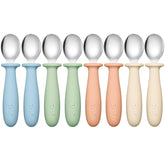 DRKIO 8-piece toddler spoons package color design for engaging meals
