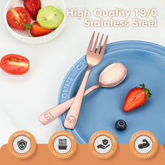 DRKIO 18/0 stainless steel kid spoons with mirror finish for precise scooping.