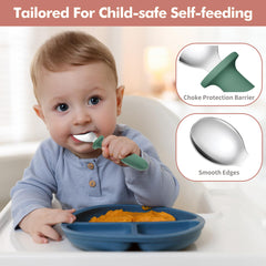 DRKIO anti-choke design toddler spoon for safe feeding sessions
