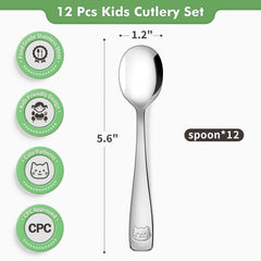 DRKIO toddler spoons with ergonomic handles for tiny, comfortable grips